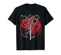 Red Moon Crow Gothic Animal Bird Creepy Forest Raven T-Shirt