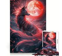 Red Moon Fox 1000 Piece Jigsaw Puzzles for Adults Teenagers Skill Toy Soothing Fun Tight Edge Festival Gift (50x75cm)