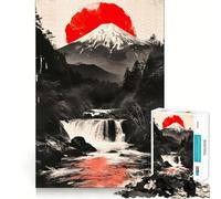 Red Moon Fuji Jigsaw Puzzles for Teenagers 1000 Pieces Recall Boost Gentle Relax Smooth Cut Stylish Gift (50x75cm)