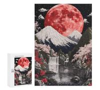 Red Moon Fuji Mountain Jigsaw Puzzle for Adults, 300 PCS - New Year Decoration - for A Rewarding Weekend Challenge