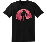 Red Moon Grendizer T-Shirt Grendizer Goldrake Goldorak Anime 70s 80s UFO Space Robot Mens Black Tee Cartoon Mens Tee Size XL
