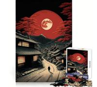 Red Moon Japan 1000 Piece Jigsaw Puzzles for Adults Jigsaw Mind Play Home Pastime Clean Edge Lovely Present (38x26cm)