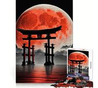 Red Moon Japan 1000 Piece Jigsaw Puzzles for Adults Jigsaw Mind Play Home Pastime Clean Edge Lovely Present (38x26cm)