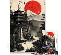 Red Moon Japan 1000 Piece Jigsaw Puzzles for Teenagers Jigsaw Brain Workout Toy Group Play Art Assembly Classic Gift (38x26cm)
