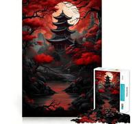 Red Moon Japan 1000-piece Puzzle for Teenagers Mind Exercise Toy Mind Calm Design Assembly Cherished Gift (38x26cm)