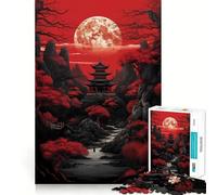 Red Moon Japan 1000 Pieces Jigsaws Adults Puzzles Gifts Mind Challenge Toy Easy Leisure Precise Cut (38x52cm)