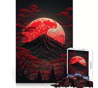 Red Moon Japan Jigsaw Puzzle for Adults 1000 Pieces Memory Boost Group Play Pattern Assembly Xmas Surprise (38x52cm)