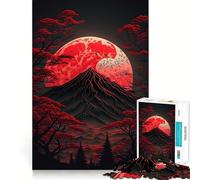 Red Moon Japan Jigsaw Puzzles for Adults 1000 Piece Logic Toy Stress Release Precision Cut Festival Gift (50x75cm)