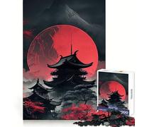Red Moon Japan Jigsaw Puzzles for Teenagers 1000 Piece Thought Toy Calm Escape Precise Edge Amazing Present (38x52cm)