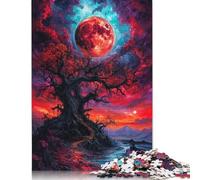 Red Moon Landscape 1000 Piece Paper Jigsaw Puzzles for Adults & Children Stress Reliever 1000pcs (38x26cm)