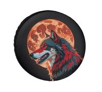Red Moon Outdoor Wolf Spare Tire Cover, 30inch Oxford Wheel Protector Travel Accessories, Waterproof Dustproof Wheel Tire Covers for RV Jeep SUV Camper Truck