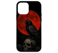 Red moon raven skull dark gothic phone Case for iPhone 12 mini