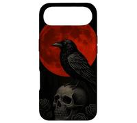 Red moon raven skull dark gothic phone Case for iPhone Air