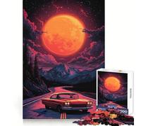 Red Moon Road Trip 1000 Pieces Jigsaws Adults Puzzles Think Smart Toy Home Activity Smooth Cut Xmas Surprise (38x52cm)