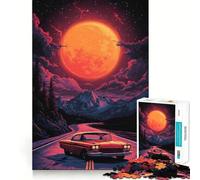 Red Moon Road Trip Jigsaw Puzzles for Adults 1000 Pieces Brain Skill Relaxed Mind Exact Edge Art Collection Piece (50x75cm)