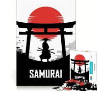 Red Moon Samurai Jigsaw Puzzles for Adults 1000 Piece Strengthen Recall Casual Fun Quality Edge Stylish Gift (38x52cm)