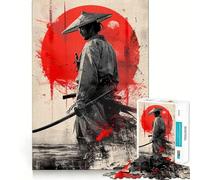 Red Moon Samurai Spirit 1000 Piece Jigsaws for Teenagers Puzzle Improve Recall Casual Relax Exact Edge Stylish Gift (38x26cm)