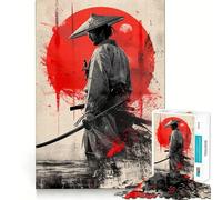 Red Moon Samurai Spirit 1000 Piece Jigsaws for Teenagers Puzzle Improve Recall Casual Relax Exact Edge Stylish Gift (38x52cm)