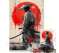 Red Moon Samurai Spirit 1000 Piece Jigsaws for Teenagers Puzzle Improve Recall Casual Relax Exact Edge Stylish Gift (38x52cm)