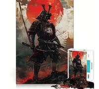 Red Moon Samurai Warrior Jigsaw Puzzles 1000 Piece for Adults Smart Reason Toy Casual Fun Smooth Edge Wall Art Decor (38x52cm)