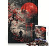 Red Moon Torii Gate Fuji 1000 Piece Jigsaws for Adults Puzzle Boost Recall Anxiety Relief Accurate Edge Xmas Surprise (50x75cm)