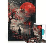 Red Moon Torii Gate Fuji 1000 Piece Jigsaws for Adults Puzzle Boost Recall Anxiety Relief Accurate Edge Xmas Surprise (50x75cm)