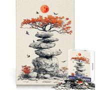 Red Moon ﹨u Balanced Rocks 1000 Piece Jigsaws for Adults Puzzle Mind Exercise Toy Family Bond Precision Cut Creative Gift (38x52cm)