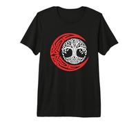 Red Moon Wiccan Celtic Knots Tree of Life Viking Oracle Premium T-Shirt