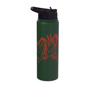 Red Mothman Cryptozoology Retro Creepy Cryptids Folktales Stainless Steel Insulated Water Bottle