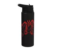 Red Mothman Cryptozoology Retro Creepy Cryptids Folktales Stainless Steel Insulated Water Bottle