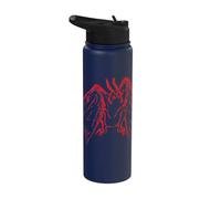 Red Mothman Cryptozoology Retro Creepy Cryptids Folktales Stainless Steel Insulated Water Bottle