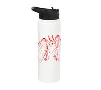 Red Mothman Cryptozoology Retro Creepy Cryptids Folktales Stainless Steel Insulated Water Bottle