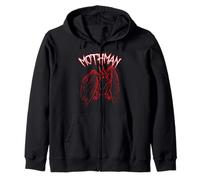 Red Mothman Gifts Cryptozoology Retro Creepy Weird Cryptid Zip Hoodie