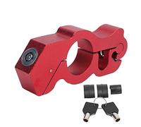 Red Motorcycle Brake Lock, Universal Handlebar Security Lock with Stainless Steel Wire and Gaskets, Anti Theft Braking Lock for Motorbike Protection