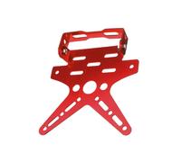 (Red) Motorcycle License Holder Mount Bracket Adjusted Registration Number Plate