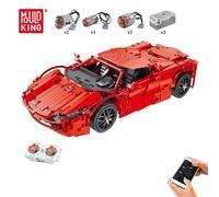 (red) MOULD KING Technical Sport Car Toys RC Motorized MOC-1767 Bricks Red Spider Car Building Blocks Kids Christmas Gift