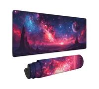 Red Mouse Mat 1000x500x3 mm, Mouse Pad Starry Sky Pattern with Stitched Edge Design, Waterproof Mousepad Large 40x20x0.12inch with Non-Slip Rubber Base for Office Desk Accessories, Gifts -zzg2505CG