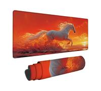 Red Mouse Mat 1200x600x3 mm, Mouse Pad Horse Pattern with Stitched Edge Design, Waterproof Mousepad Large 48x24x0.12inch with Non-Slip Rubber Base for Office Desk Accessories, Gifts -zzg25051Z542