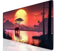 Red Mouse Mat 1500x800x3mm XXL Gaming Mouse Pad Elephant Desk Mat, Gaming Keyboard Mousepad Improved Precision and Speed, Desk Accessories with Non-Slip Base and Stitched Edge for Office Home YG-211