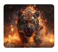 Red Mouse Mat 200x180mm, Small Mouse Pad Tiger Waterproof Gaming Mousepad, Mini Desk Mat with Anti-Slip Base, Stitched Edges Mousepad, Keyboard, Mousemats for Gaming Accessories, Gifts for Men I-4663