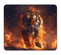 Red Mouse Mat 200x180mm, Small Mouse Pad Tiger Waterproof Gaming Mousepad, Mini Desk Mat with Anti-Slip Base, Stitched Edges Mousepad, Keyboard, Mousemats for Gaming Accessories, Gifts for Men 8-3889