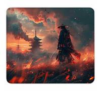 Red Mouse Mat 200x180mm, Small Mouse Pad Warrior Waterproof Gaming Mousepad, Mini Desk Mat with Anti-Slip Base, Stitched Edges Mousepad, Mousemats for Gaming Accessories, Gifts for Men V-3324