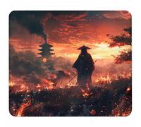 Red Mouse Mat 200x180mm, Small Mouse Pad Warrior Waterproof Gaming Mousepad, Mini Desk Mat with Anti-Slip Base, Stitched Edges Mousepad, Mousemats for Gaming Accessories, Gifts for Men G-9488