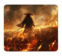 Red Mouse Mat 200x180mm, Small Mouse Pad Warrior Waterproof Gaming Mousepad, Mini Desk Mat with Anti-Slip Base, Stitched Edges Mousepad, Mousemats for Gaming Accessories, Gifts for Men 5-8557