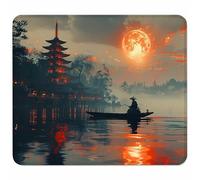 Red Mouse Mat 200x180mm, Small Mouse Pad Warrior Waterproof Gaming Mousepad, Mini Desk Mat with Anti-Slip Base, Stitched Edges Mousepad, Mousemats for Gaming Accessories, Gifts for Men V-2341