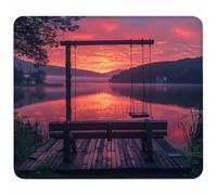 Red Mouse Mat 250x200mm, Small Mouse Pad Sunset Waterproof Gaming Mousepad, Mini Desk Mat with Anti-Slip Base, Stitched Edges Mousepad, Keyboard, Mousemats for Gaming Accessories, Gifts for Men A-6664