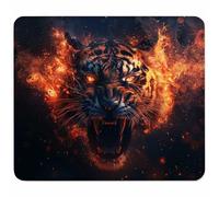 Red Mouse Mat 250x200mm, Small Mouse Pad Tiger Waterproof Gaming Mousepad, Mini Desk Mat with Anti-Slip Base, Stitched Edges Mousepad, Keyboard, Mousemats for Gaming Accessories, Gifts for Men A-3012