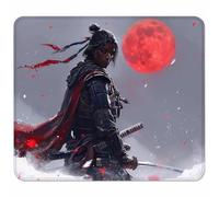 Red Mouse Mat 250x200mm, Small Mouse Pad Warrior Waterproof Gaming Mousepad, Mini Desk Mat with Anti-Slip Base, Stitched Edges Mousepad, Mousemats for Gaming Accessories, Gifts for Men 5-3036
