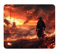 Red Mouse Mat 250x200mm, Small Mouse Pad Warrior Waterproof Gaming Mousepad, Mini Desk Mat with Anti-Slip Base, Stitched Edges Mousepad, Mousemats for Gaming Accessories, Gifts for Men N-6737