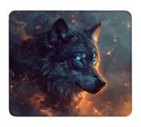 Red Mouse Mat 300x250mm, Small Mouse Pad Wolf Waterproof Gaming Mousepad, Mini Desk Mat with Anti-Slip Base, Stitched Edges Mousepad, Keyboard, Mousemats for Gaming Accessories, Gifts for Women 7-6783
